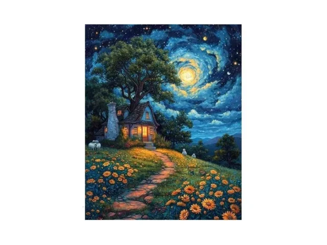 Starry Paint By Numbers Kit For Adults Landscape… Code