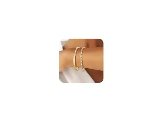Supneer Gold Bangle Bracelets Adjustment Tennis… Code
