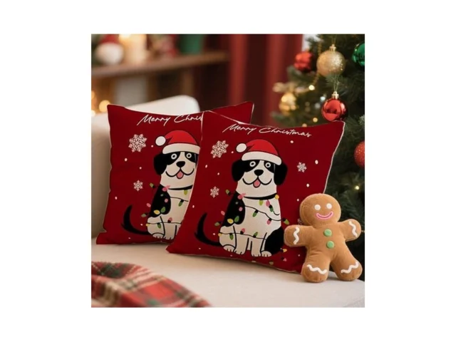 Kaiwern Christmas Pillow Covers 18×18 Set Of 2 Dog… Code