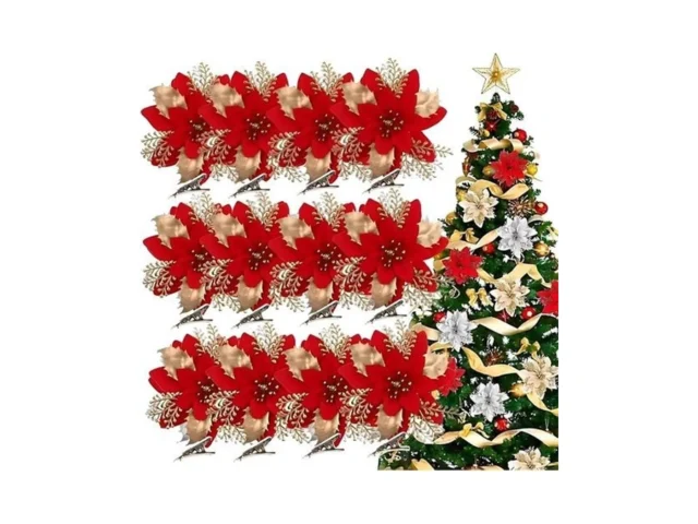 Yiceteab 12 Pcs 5 9 Christmas Poinsettia Artificial… Code