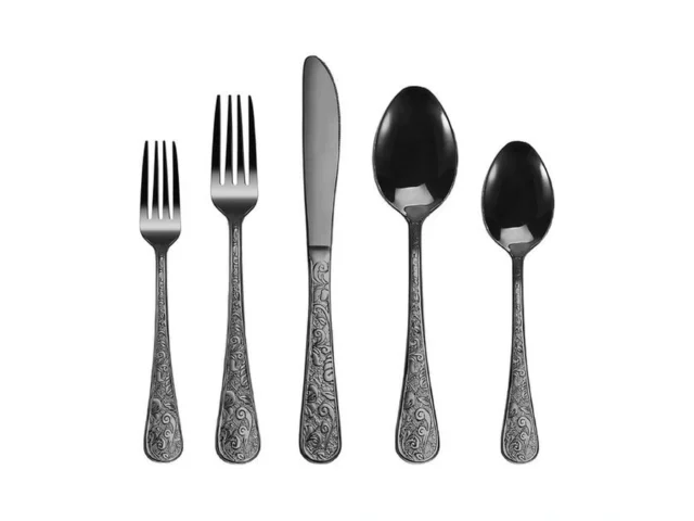 Runfly Vintage Carved Black Stainless Steel 20… Code