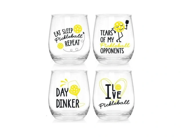 Nefelibata Stemless Wine Glasses 4pcs Funny… Code