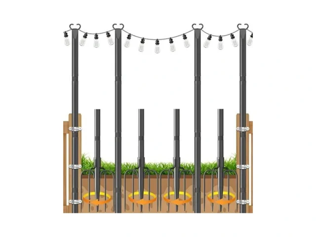 Jytobn String Light Poles 4 Pack Poles For Hanginig…