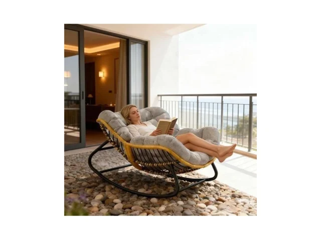 Chiquerid Oversized Papasan Rocking Chair With… Code