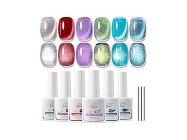 Gellaktik 5-in-1 Cat Eye Gel Polish Kit 6pcs-7 5ml… Code