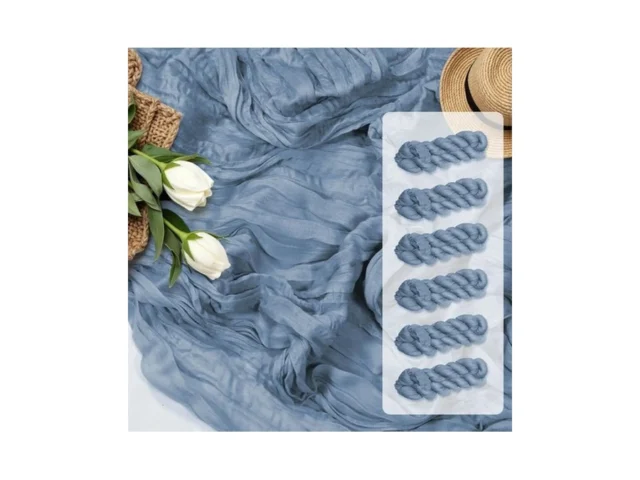 10ft 6 Pack Blue Cheesecloth Table Runner 35×120… Code