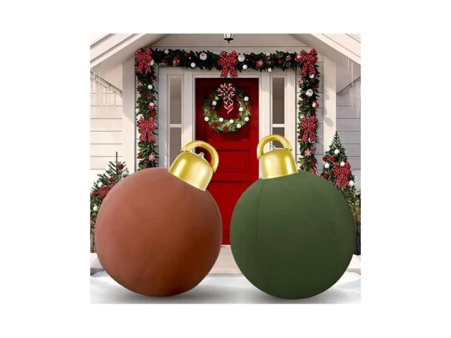 2 Pc 71 Inch Giant Velvet Inflatable Christmas Ball… Code