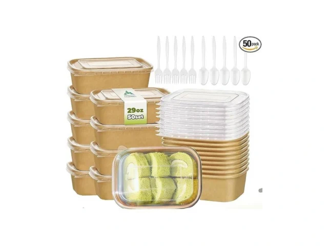 Kaderron 50 Pack 29 Oz Large Paper Bowls With Lids… Code