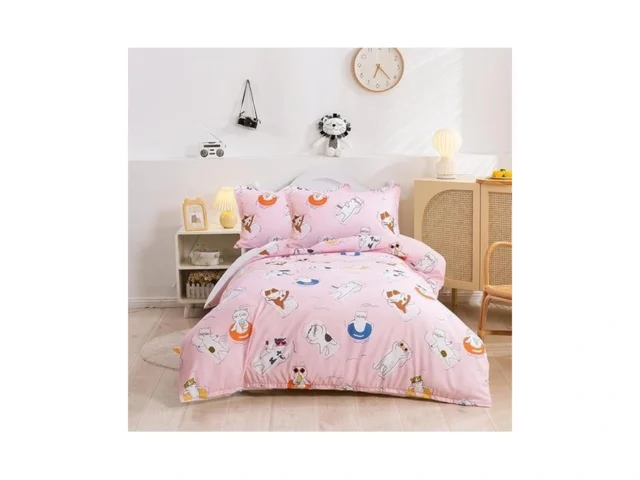Bestdesil Pink Cute Cat Girls Duvet Cover Set Twin… Coupon