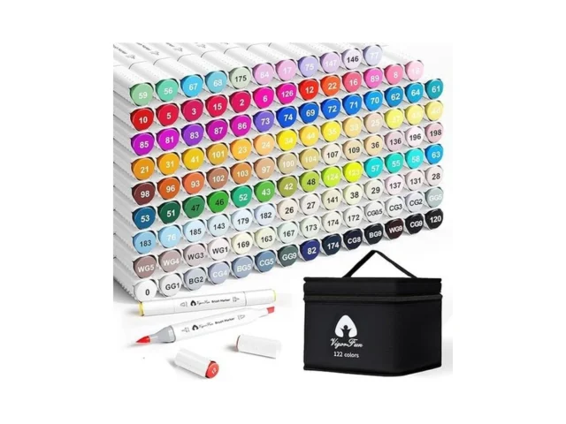 Vigorfun Alcohol Markers Brush Tip 122 Colors Dual… Code