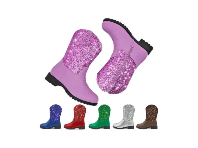Sparkly Girls Cowgirl Boots Unisex Kid Mid Calf… Coupon