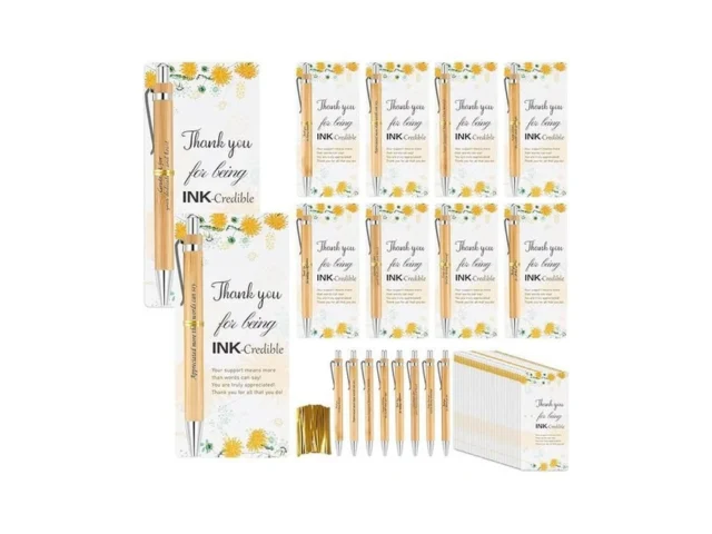 32 Pack Thank You Ballpoint Pens With Cards Bulk… Code