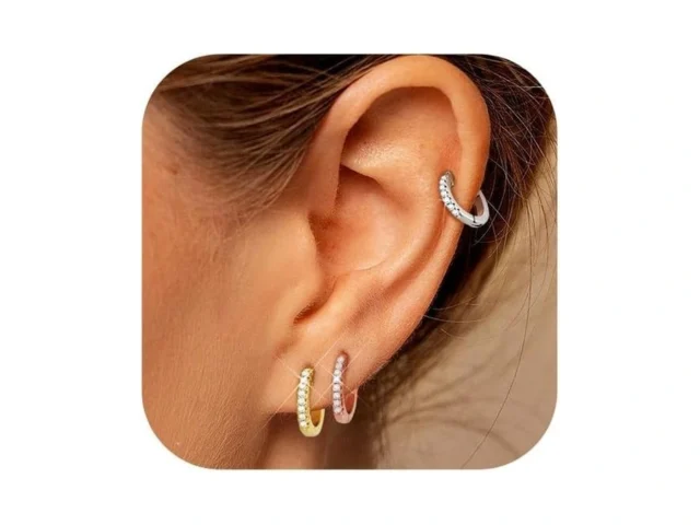 Shownee Gold Huggie Earrings For Women Silver Small… Code