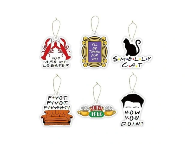 Friends Christmas Wooden Ornaments 6 Pcs Funny… Code