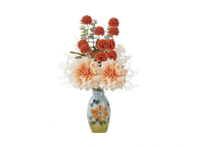 Zyzev Fake Flowers With Small Hand-painted Vase 17… Code