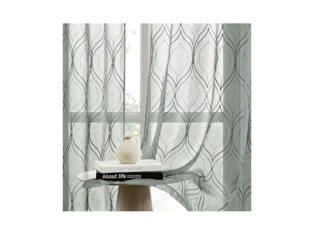 Homeideas Sage Green Sheer Curtains 52 X 84 Inches… Code