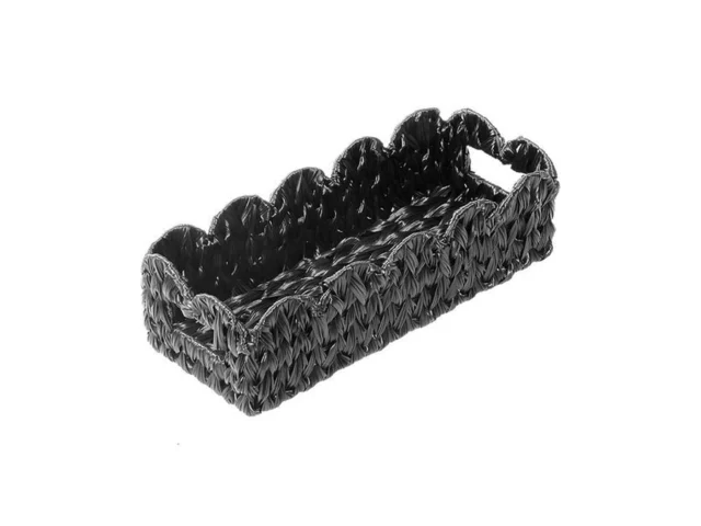 Coeusy Black Toilet Basket Scalloped Wicker Basket… Code