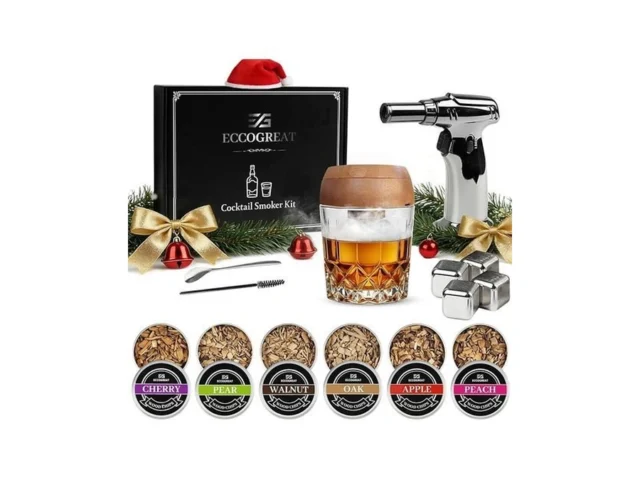 Whiskey Smoker Kit With Torch 6 Flavors Wood Chips… Code