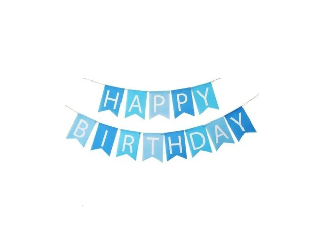 Blue Happy Birthday Party Banner Decorations… Code