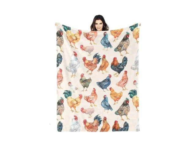 Chicken Blanket Gift Cute Animal Blanket Bed Throw… Code