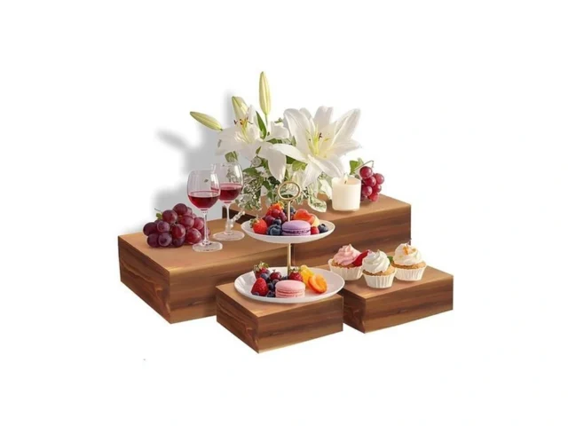 Jubilander 4 Pcs Buffet Risers Wood Food Riser… Coupon