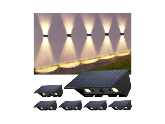 Solar Fence Lights With 4 Bulbs 6 Pack Warmwhite… Code