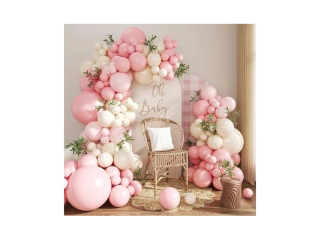 Pink Balloon Arch Kit 124pcs Pink And White Balloon… Code