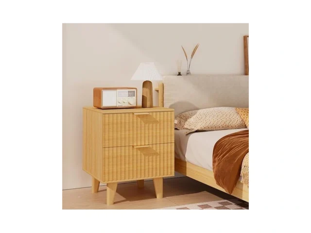Urban Deco Fluted Nightstand With Storage Mid… Code