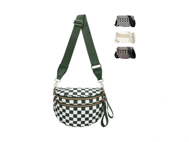 Checkered Crossbody Bag For Women Large Nylon… Code
