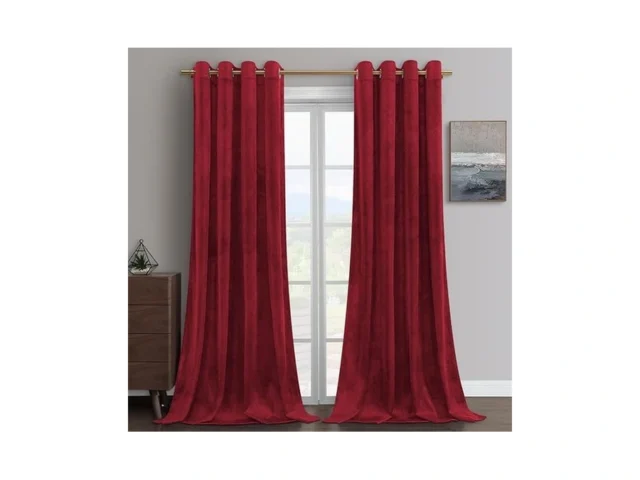 Homeideas Red Velvet Curtains 52 X 108 Inches Long… Code