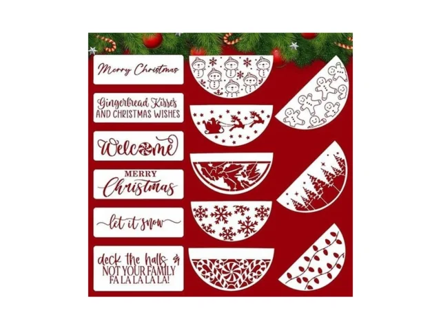 Christmas Stencils For Painting 12 Large Xmas… Code
