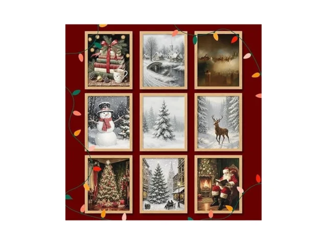 97 Decor Vintage Christmas Wall Art Prints Unframed… Code