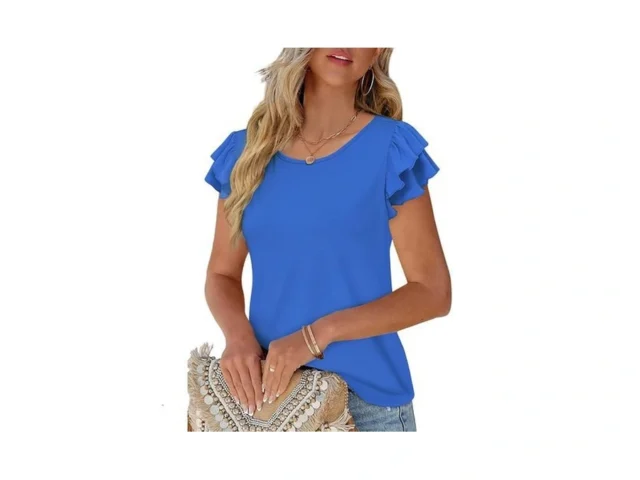 Noracora Women S Ruffle Sleeve Summer Tops Crewneck… Code