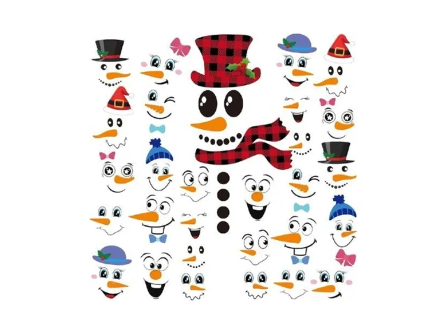 Wninbu 29 Pcs Snowman Face Stickers For Crafts… Code