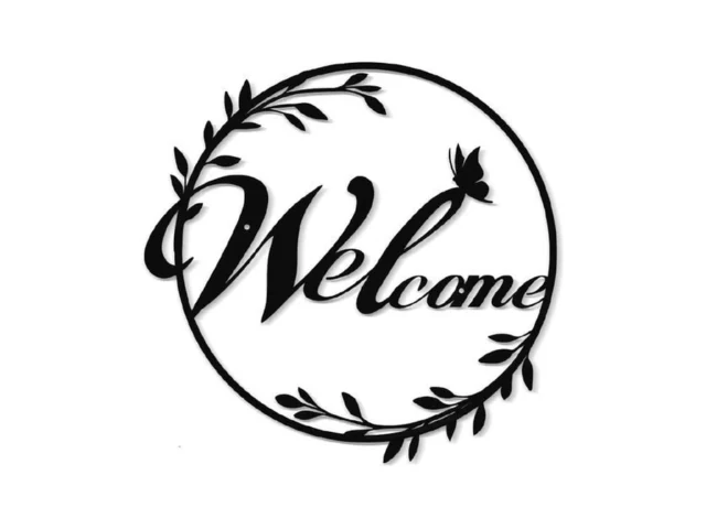 Metal Welcome Sign Front Door Decoration- Large 14… Code