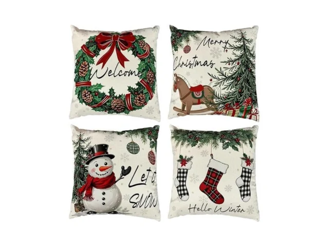 Kaiwern 4pcs Merry Christmas Throw Pillow Covers… Code