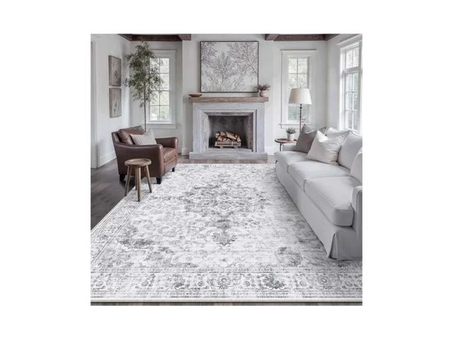 Hugear Washable 8×10 Area Rugs Retro Grey Living… Code