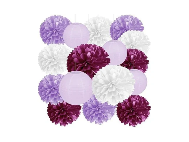 16 Pcs Purple Decorations For Party Purple Tissue… Code