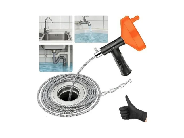 Drain Snake Auger Clog Remover 33 Feet Flexible… Code