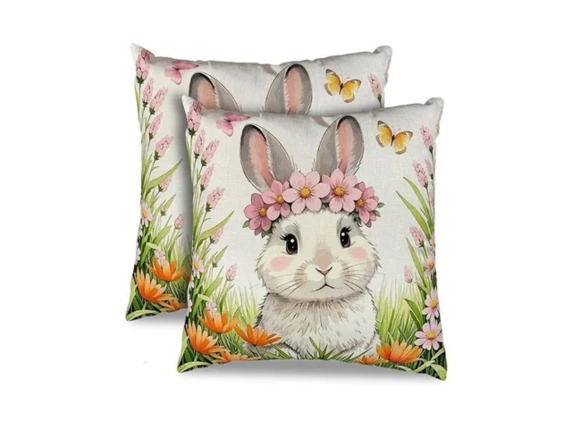 Easter Pillow Covers 18×18 Set Of 2 Easter Cute… Code