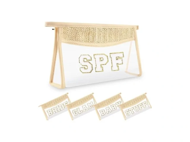 Small Boho Straw Clear Spf Makeup Bags For Women… Coupon