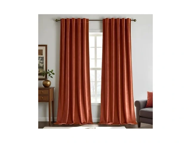 Woaboy Rust Back Tab Rod Pocket Velvet Curtains 96… Coupon