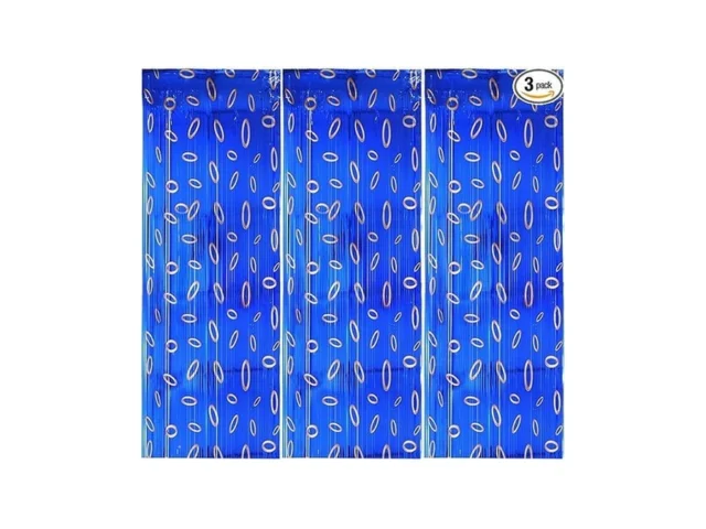 3 Pcs Blue Gold Foil Fringe Curtains Streamers… Coupon