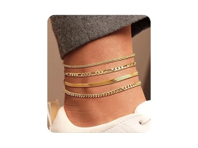 Shownee Gold Ankle Bracelets For Women 14k Gold… Code