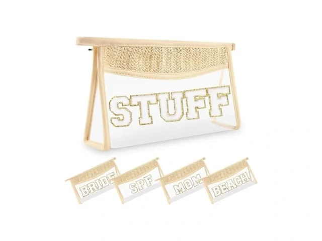 Small Boho Straw Clear Stuff Makeup Bags For Women… Coupon