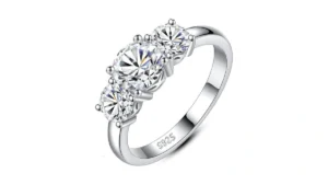Yodewa 3 Stone Moissanite Engagement Rings 925… Coupon