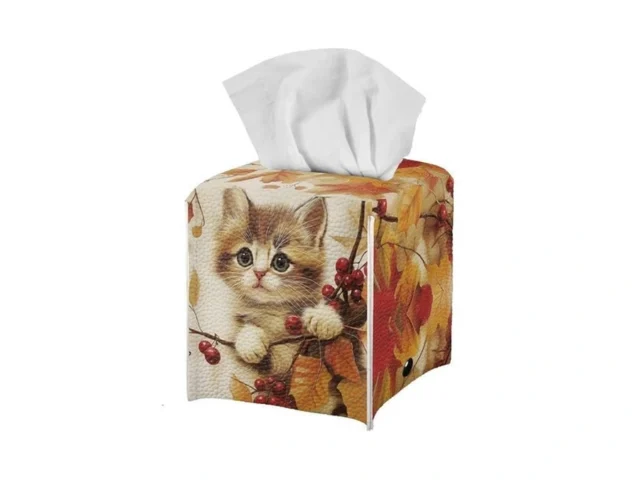 Fonplted Cute Cat Tissue Box Cover Cube Leather… Coupon