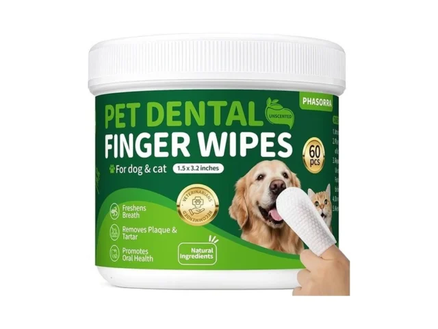 Phasorra Dog Dental Care Wipes – Tooth Brushing Kit…