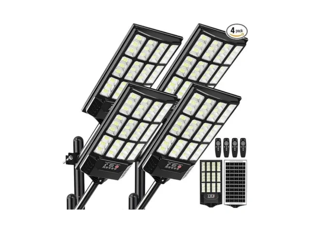 4 Pack Solar Street Lights Outdoor Flood Light With… Code