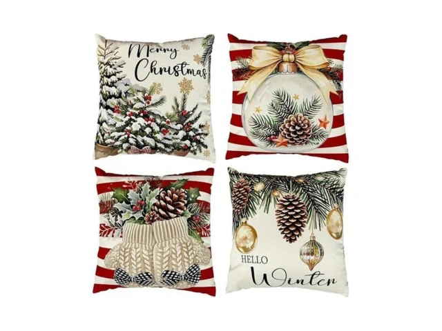 Kaiwern 4pcs Merry Christmas Throw Pillow Covers… Code
